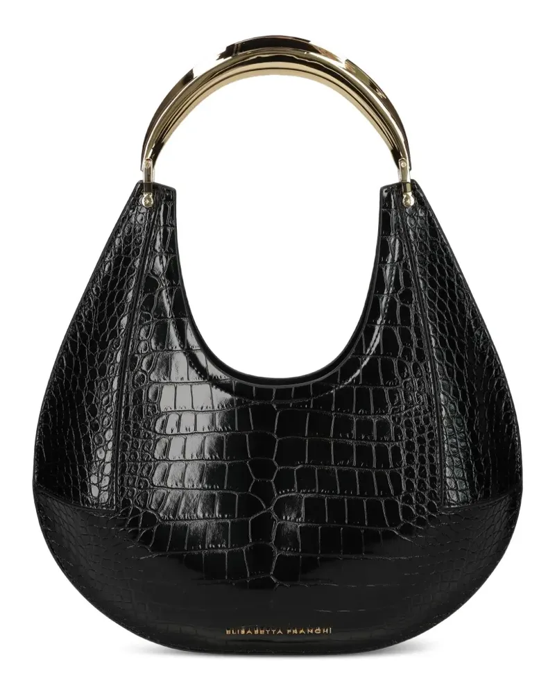 Elisabetta Franchi Mittelgroßer Tote Bag mit Schmuckgriff - Schwarz Schwarz