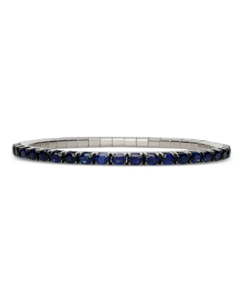 Roberto Demeglio Ausziehbares Tennisarmband mit Saphir und Diamant - Silber Silber