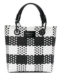 Emporio Armani MyEA Shopper mit Karomuster Schwarz