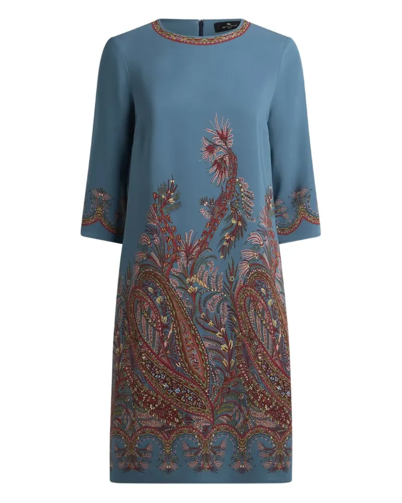 Etro Minikleid mit Paisley-Print - Blau Blau