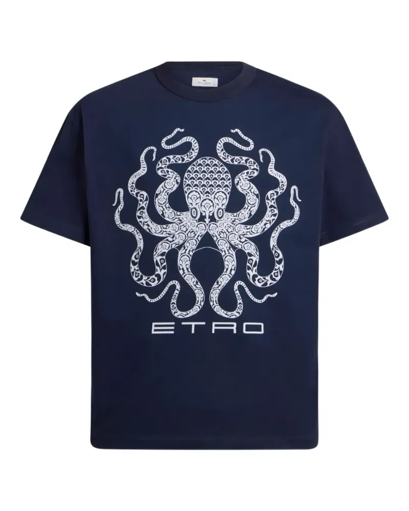 Etro T-Shirt mit Logo-Print - Blau Blau