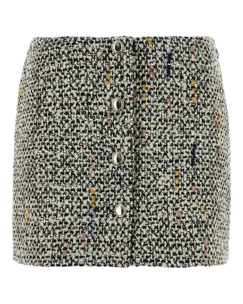 Alessandra Rich tweed sequinned mini skirt - Nude Nude