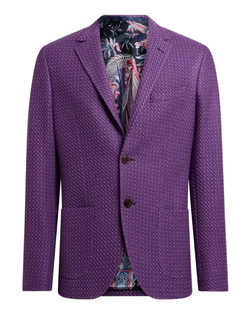 Etro Einreihiges Sakko mit Mikro-Muster - Violett Violett