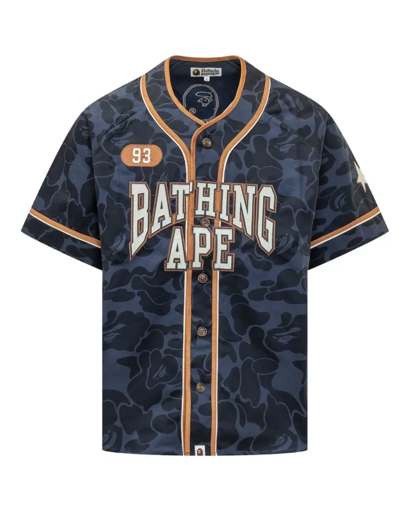 BAPE Solid Camo logo-print shirt - Blau Blau