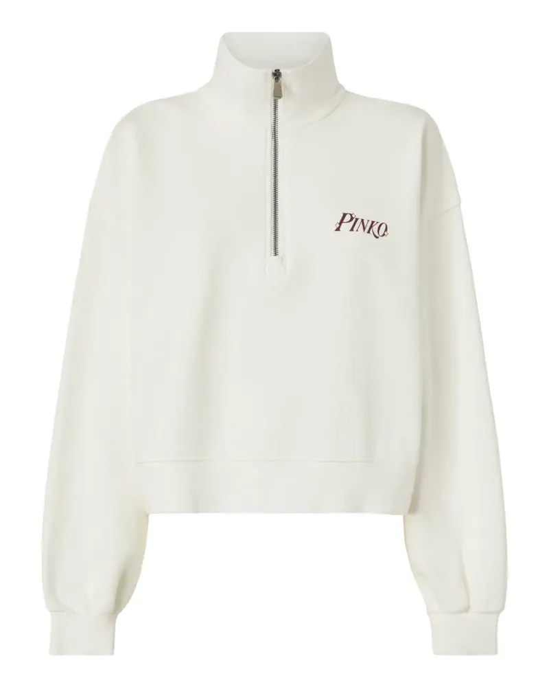 Pinko quarter-zip printed sweatshirt - Nude Nude