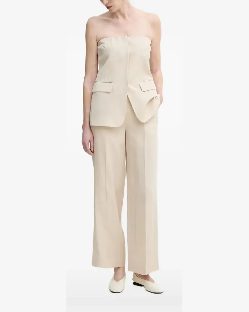 Isabelle Blanche Schulterfreie Bluse mit Klappentasche - Nude Nude