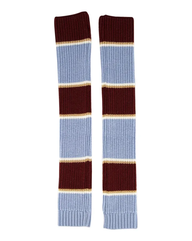 Alanui Gestreifte Handschuhe - Blau Blau