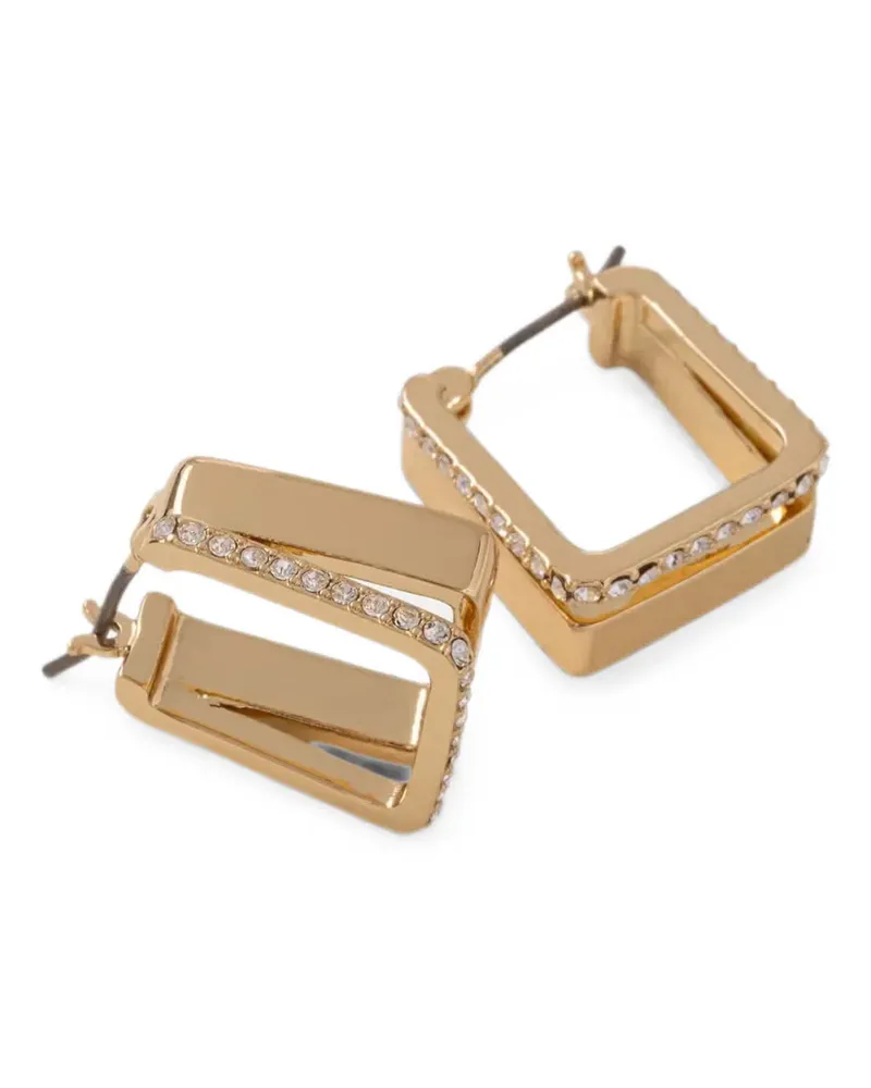 DKNY Eckige Creolen mit Kristallen - Gold Gold