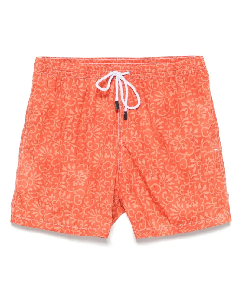 BARBA Badeshorts mit Blumen-Print - Orange Orange