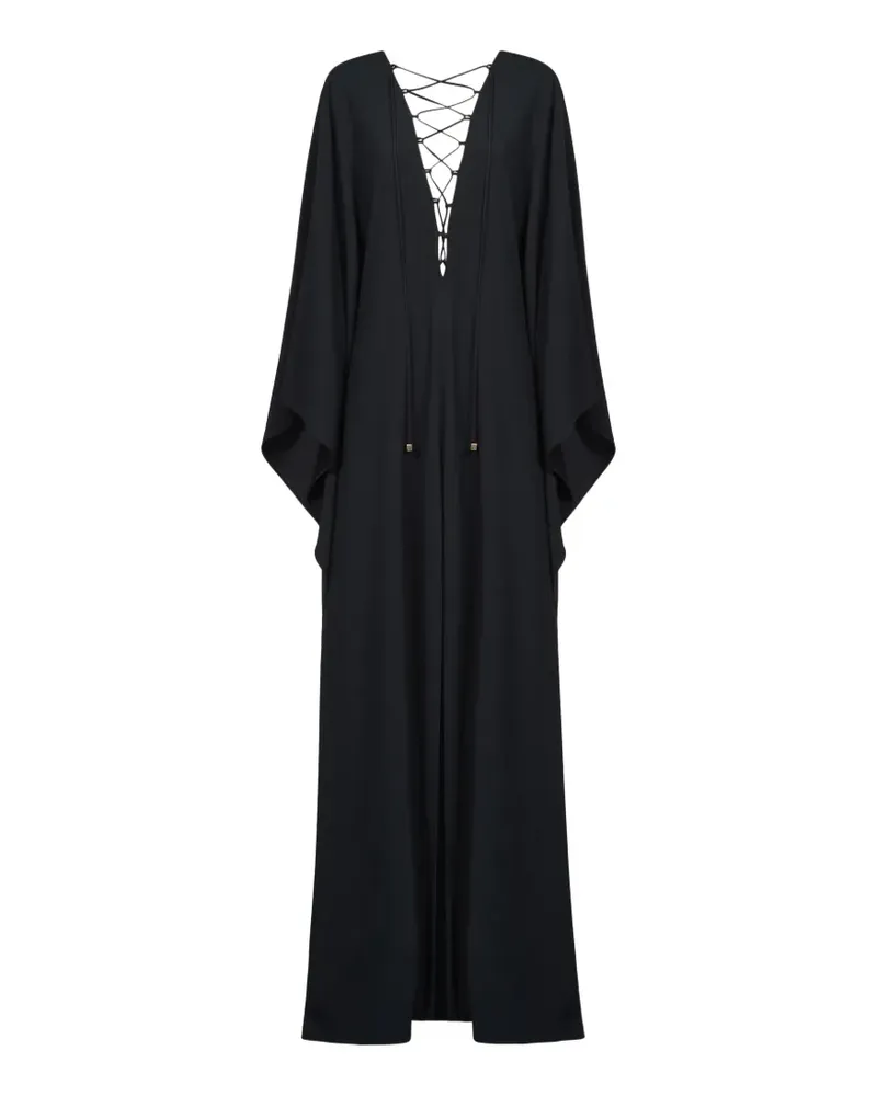 Taller Marmo Sahara lace-up kaftan dress - Schwarz Schwarz