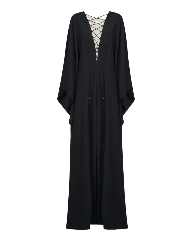 Taller Marmo Sahara lace-up kaftan dress - Schwarz Schwarz