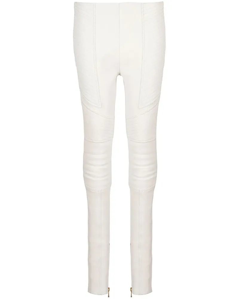 Balmain Eng anliegende Lederhose - Nude Nude