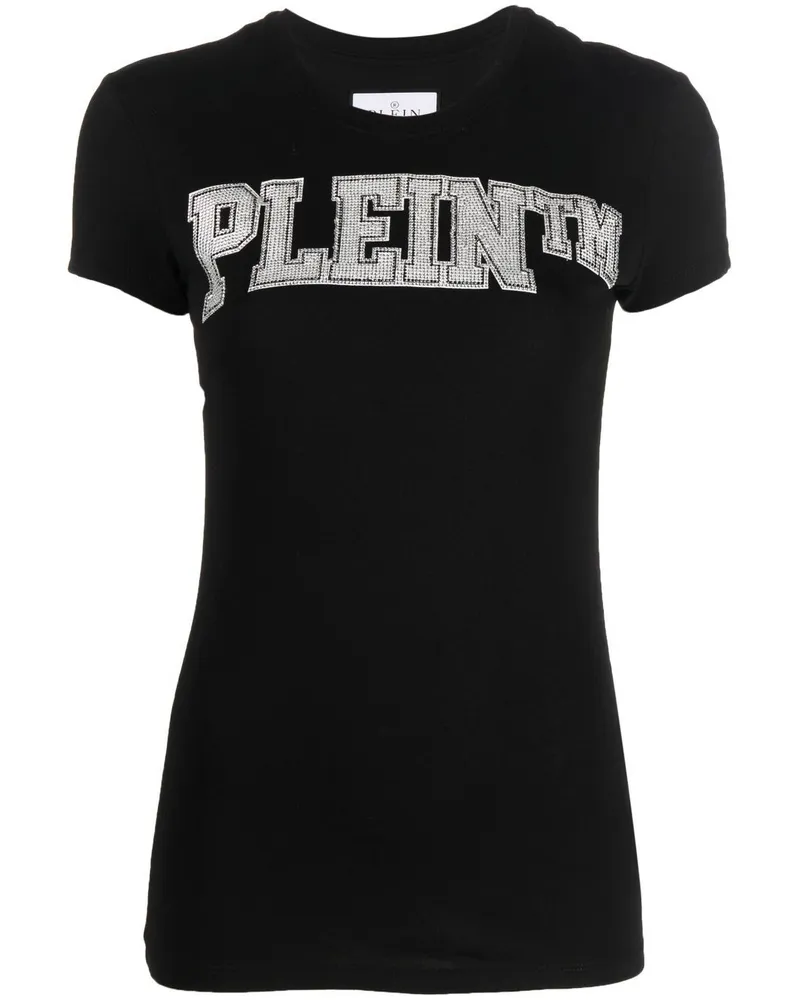Philipp Plein T-Shirt mit Logo-Applikation - Schwarz Schwarz
