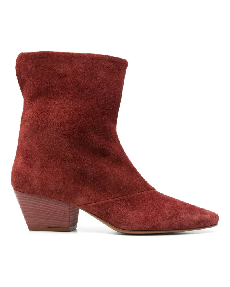 forte_forte Spitze Stiefeletten aus Wildleder - Rot Rot