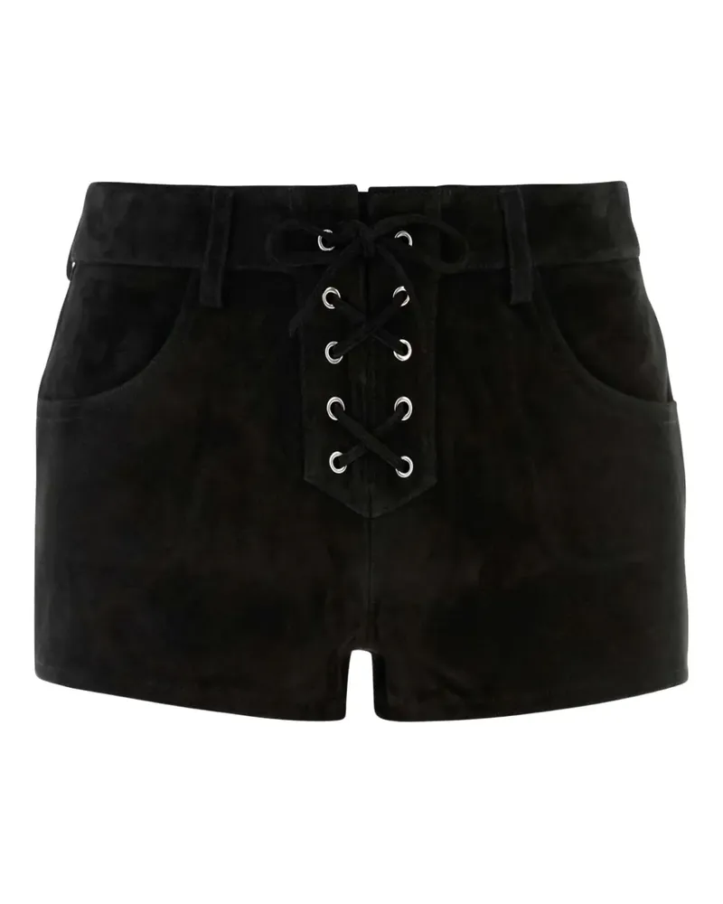 Isabel Marant Shorts aus Leder - Schwarz Schwarz