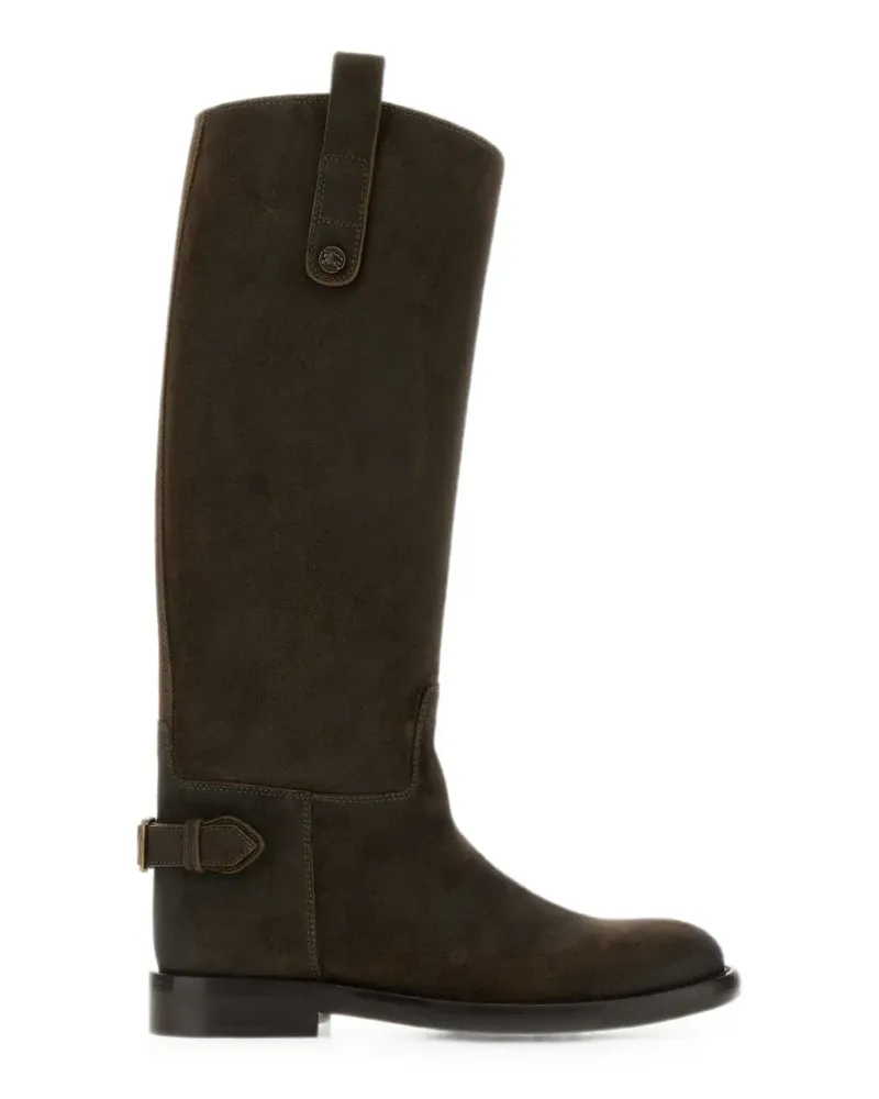 Burberry Cavalier Stiefel aus Wildleder - Grün Grün