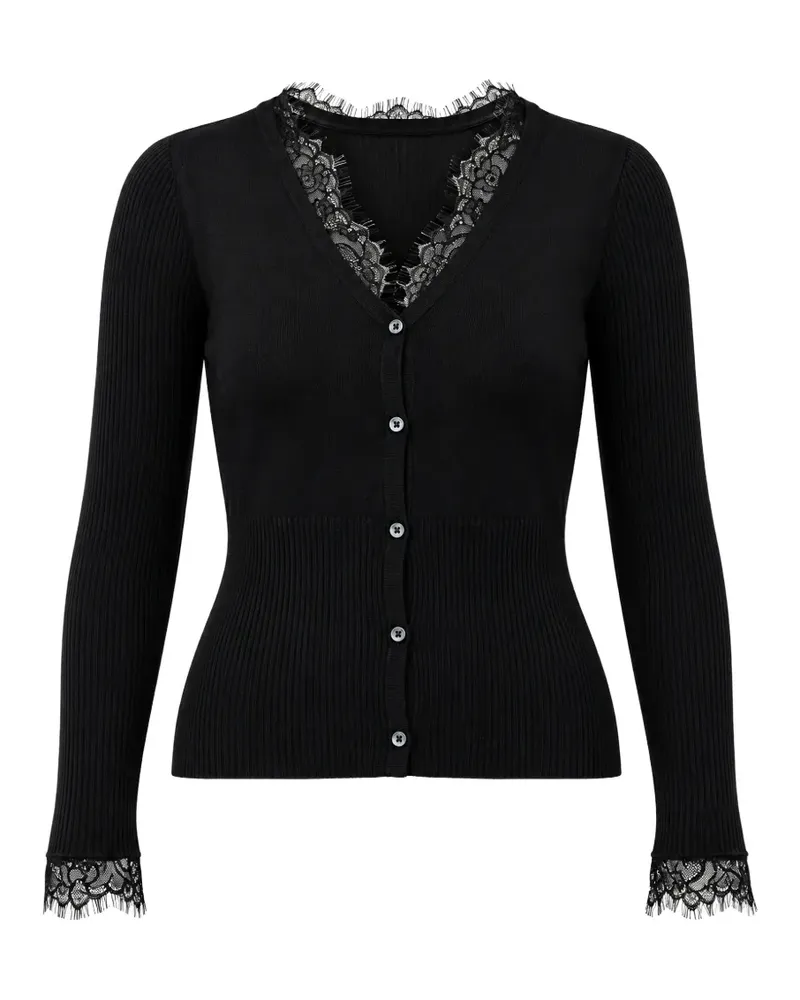 Pinko Cardigan mit Spitzenbesatz - Schwarz Schwarz