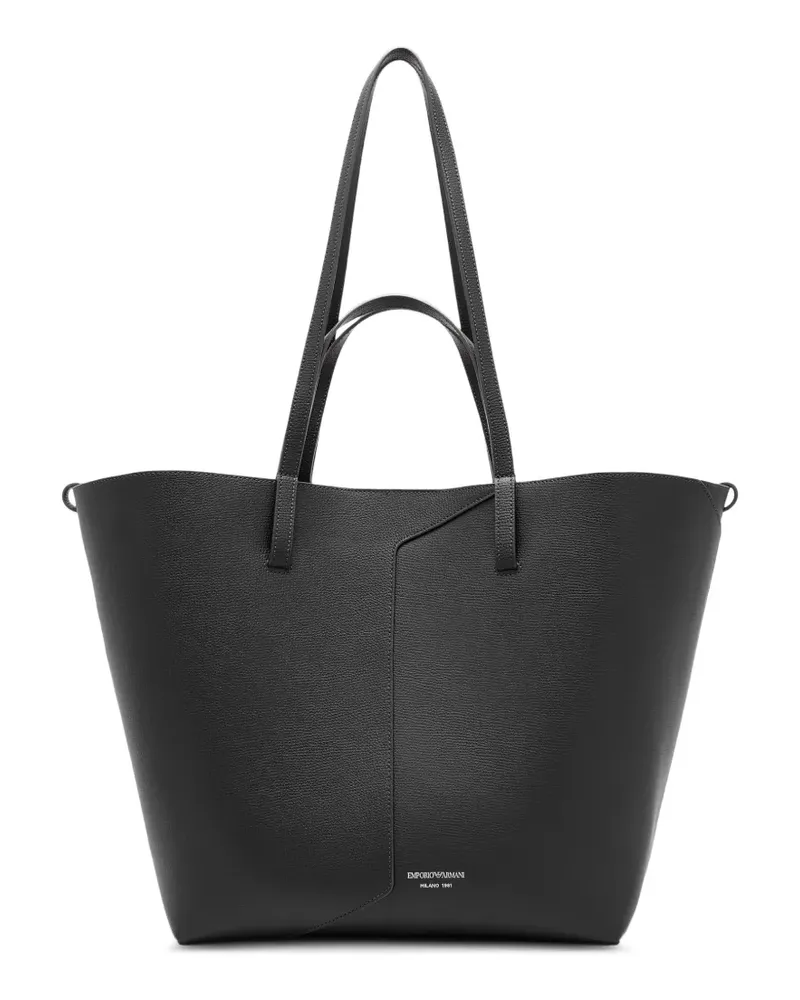 Emporio Armani 1981 Tote Bag aus gekörntem Leder - Schwarz Schwarz