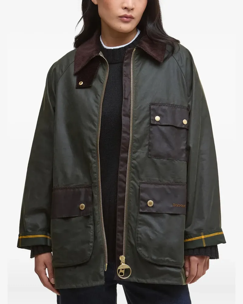 Barbour corduroy-collar jacket - Grün Grün
