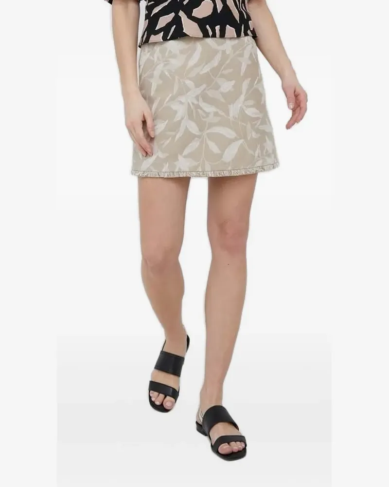 Pennyblack Fransen-Midirock mit Blatt-Print - Nude Nude