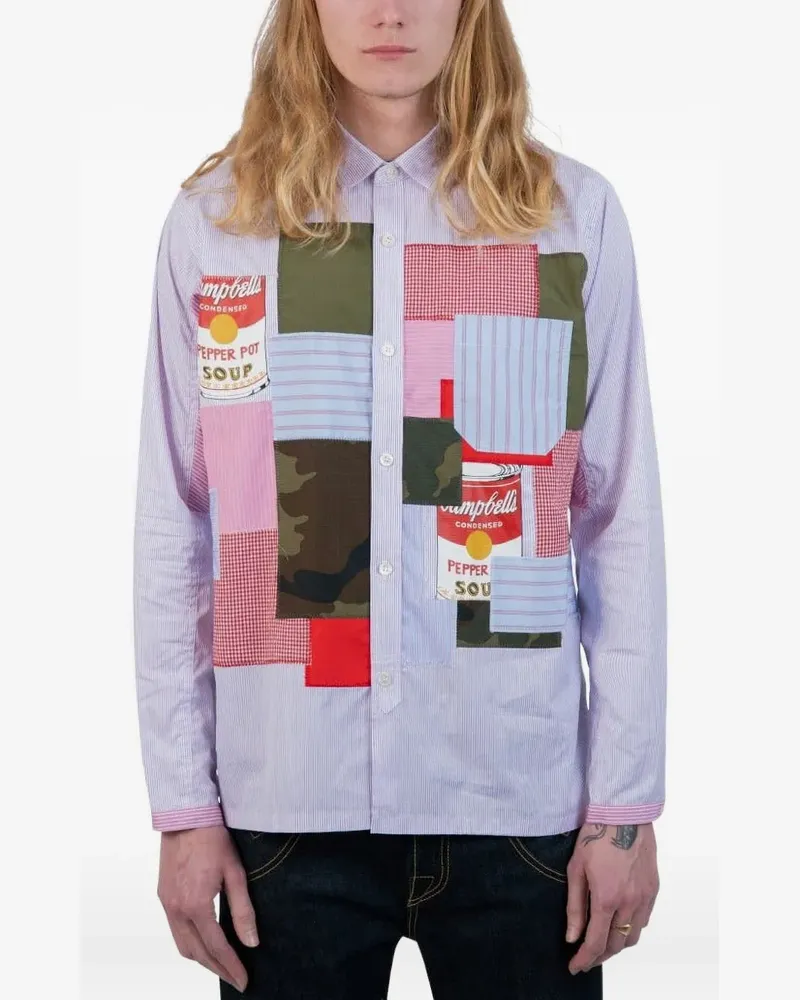 Junya Watanabe Andy Warhol Hemd im Patchwork-Look - Blau Blau