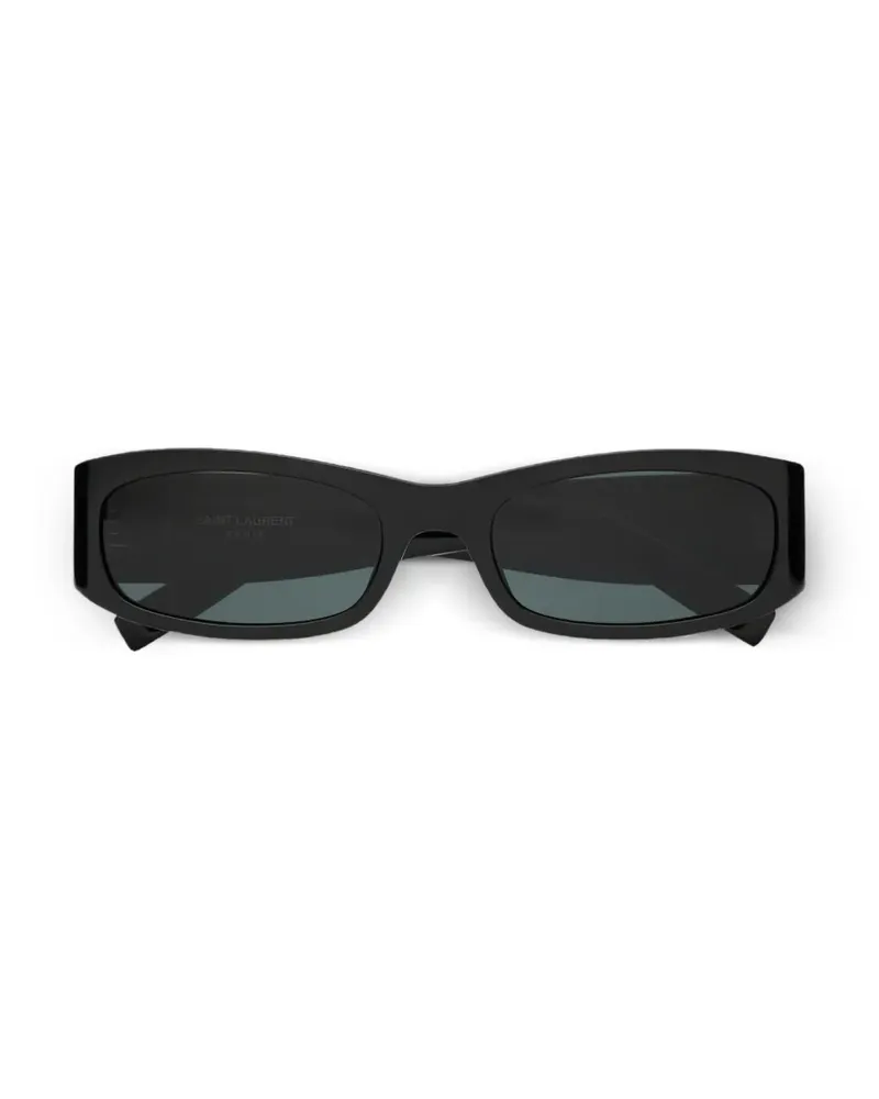 Saint Laurent Sonnenbrille mit eckigem Gestell - Schwarz Schwarz