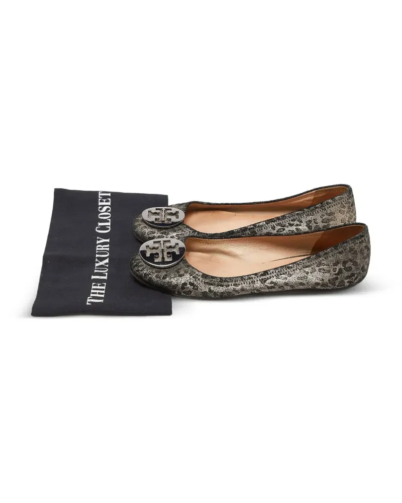 Tory Burch Luisa leopard-print ballet flats - Gold Gold