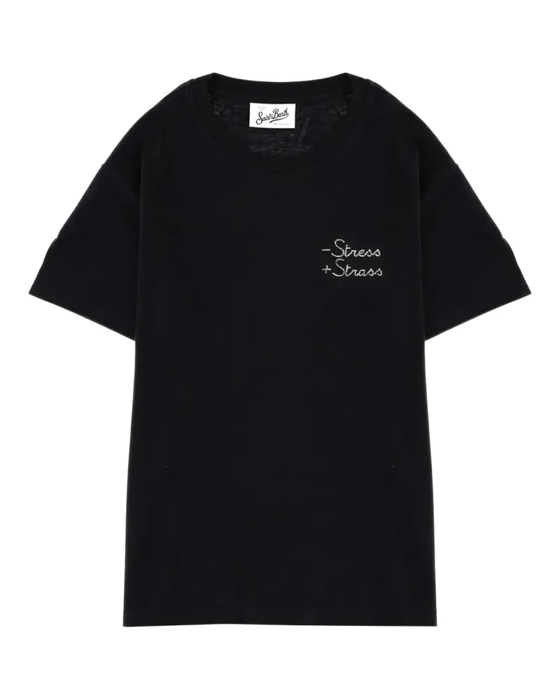 MC2 Saint Barth T-Shirt mit Stickerei - Schwarz Schwarz