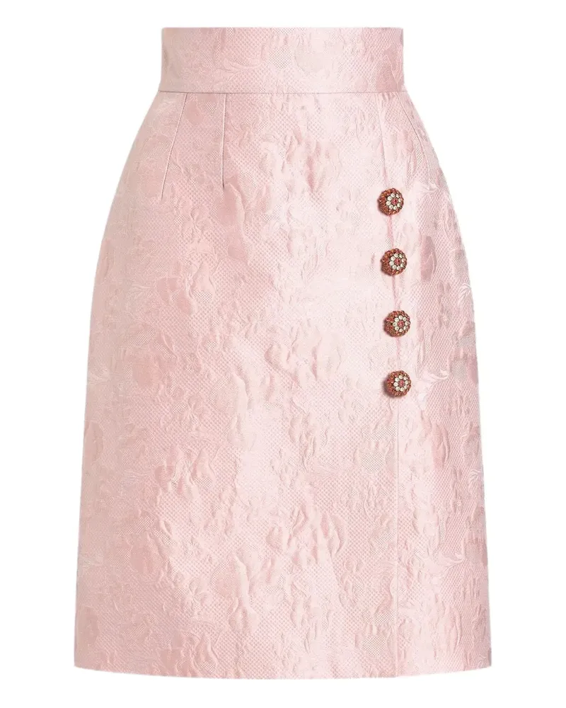 Dolce & Gabbana Jacquard-Rock mit Zierknöpfen - Rosa Rosa