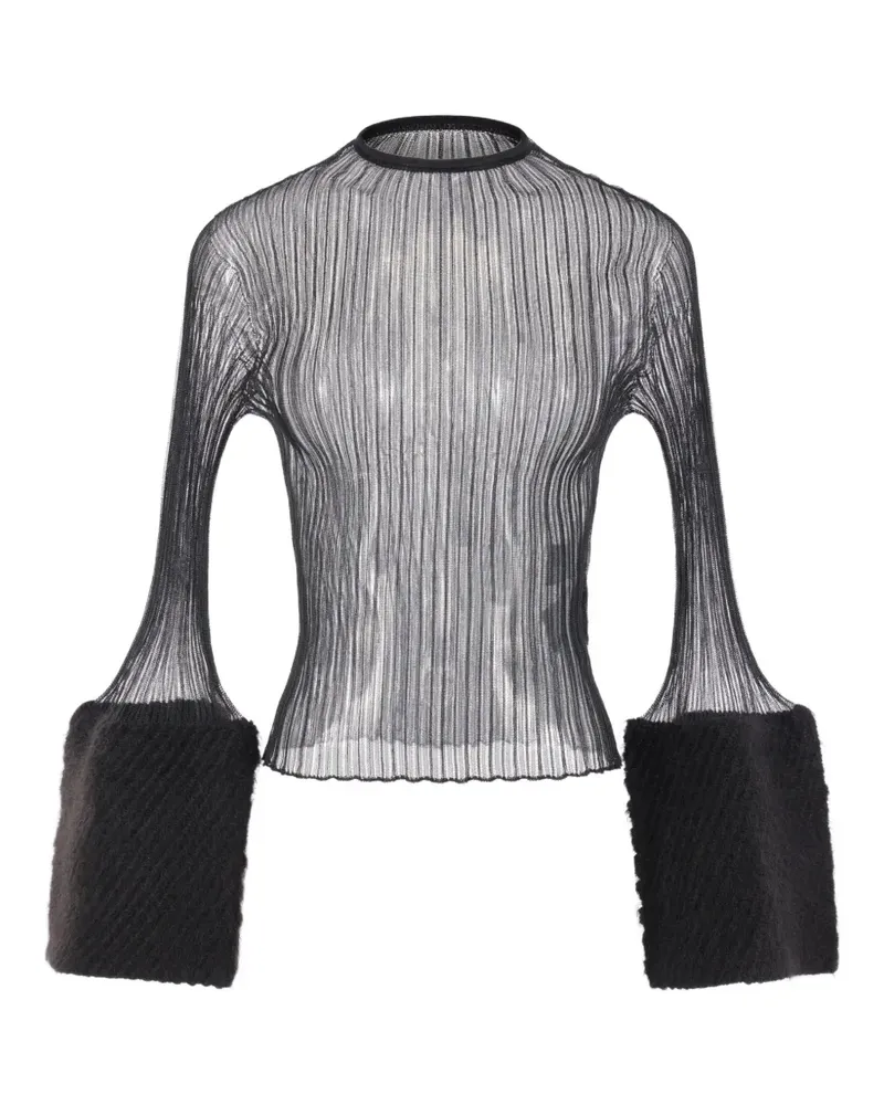 CFCL ribbed-knit long-sleeve top - Schwarz Schwarz