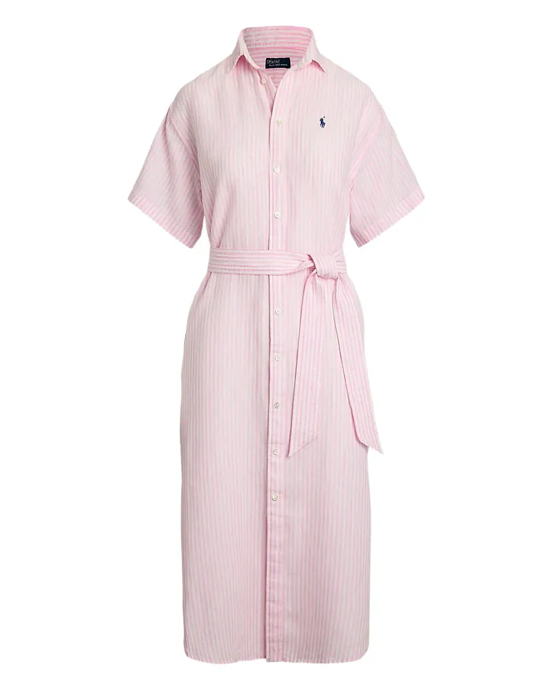 Ralph Lauren Kurzärmeliges Leinenkleid - Rosa Rosa