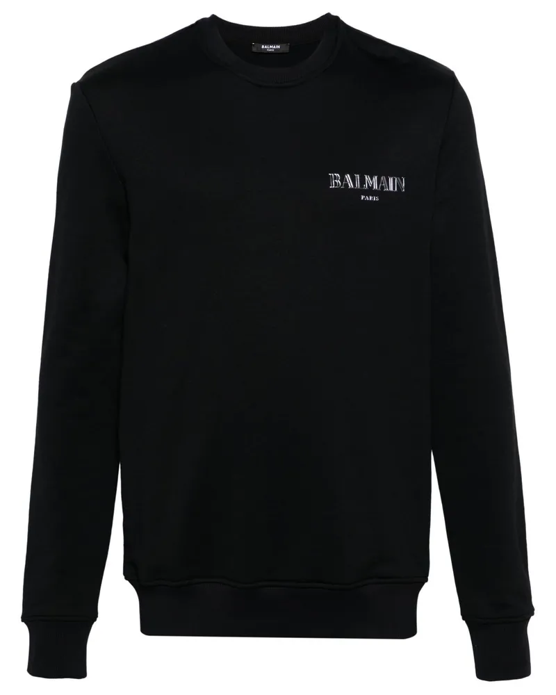 Balmain Sweatshirt mit Logo-Applikation - Schwarz Schwarz