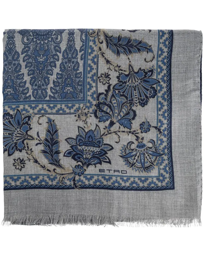 Etro Schal mit Paisleymuster Blau