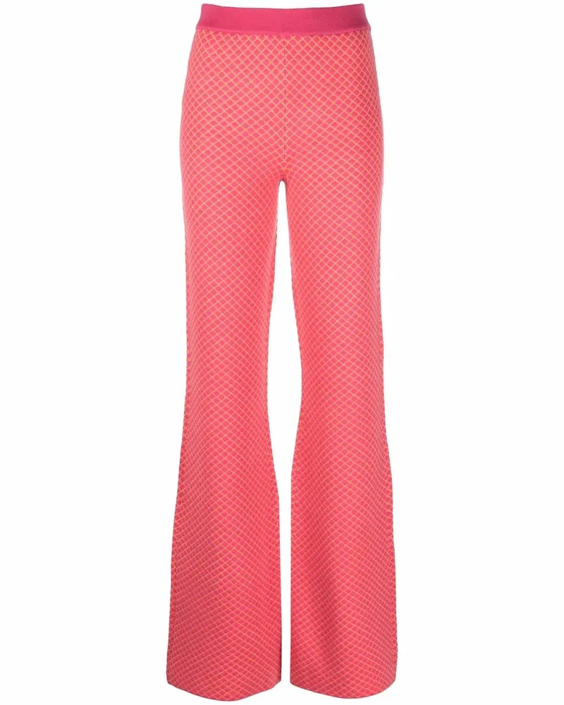 Moschino Ausgestellte Jacquard-Hose - Rosa Rosa
