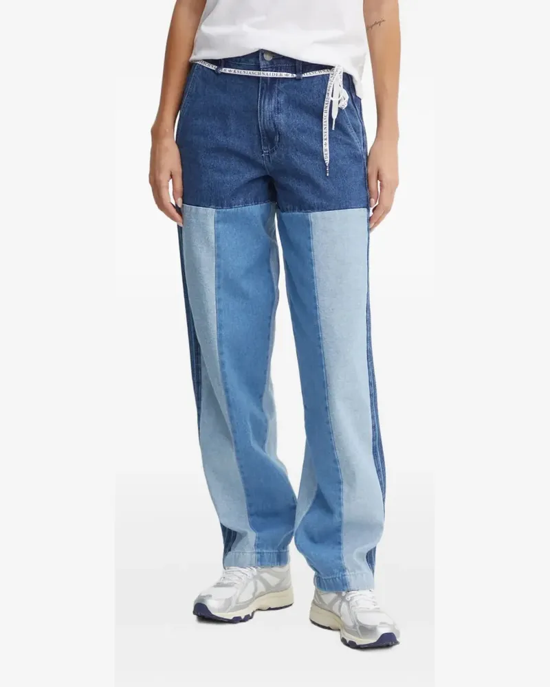 adidas patchwork-design jeans - Blau Blau