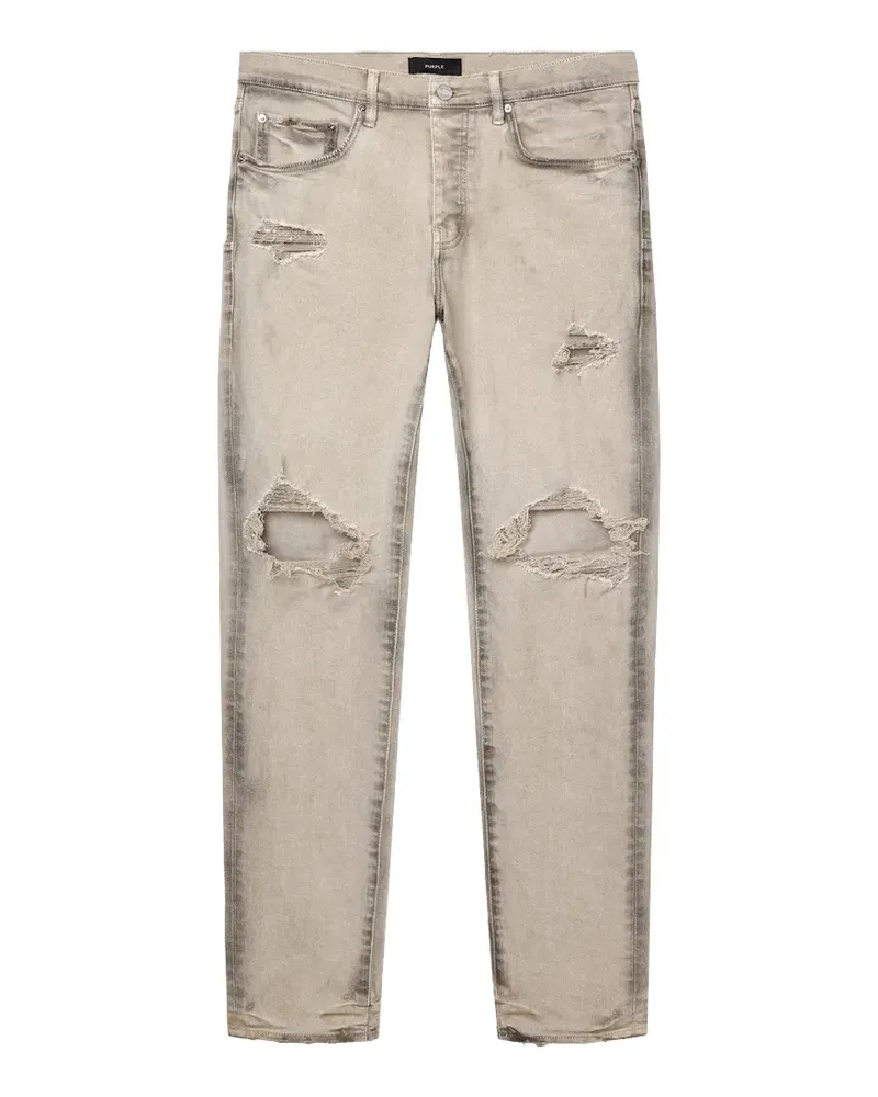 PURPLE BRAND Jeans im Distressed-Look mit Gürtelschlaufe - Nude Nude