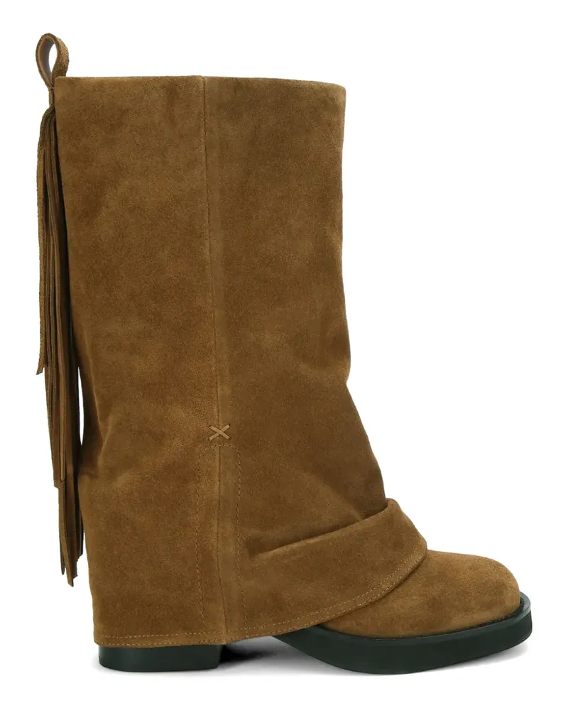 Kurt Geiger fringe gaiter biker boots - Braun Braun