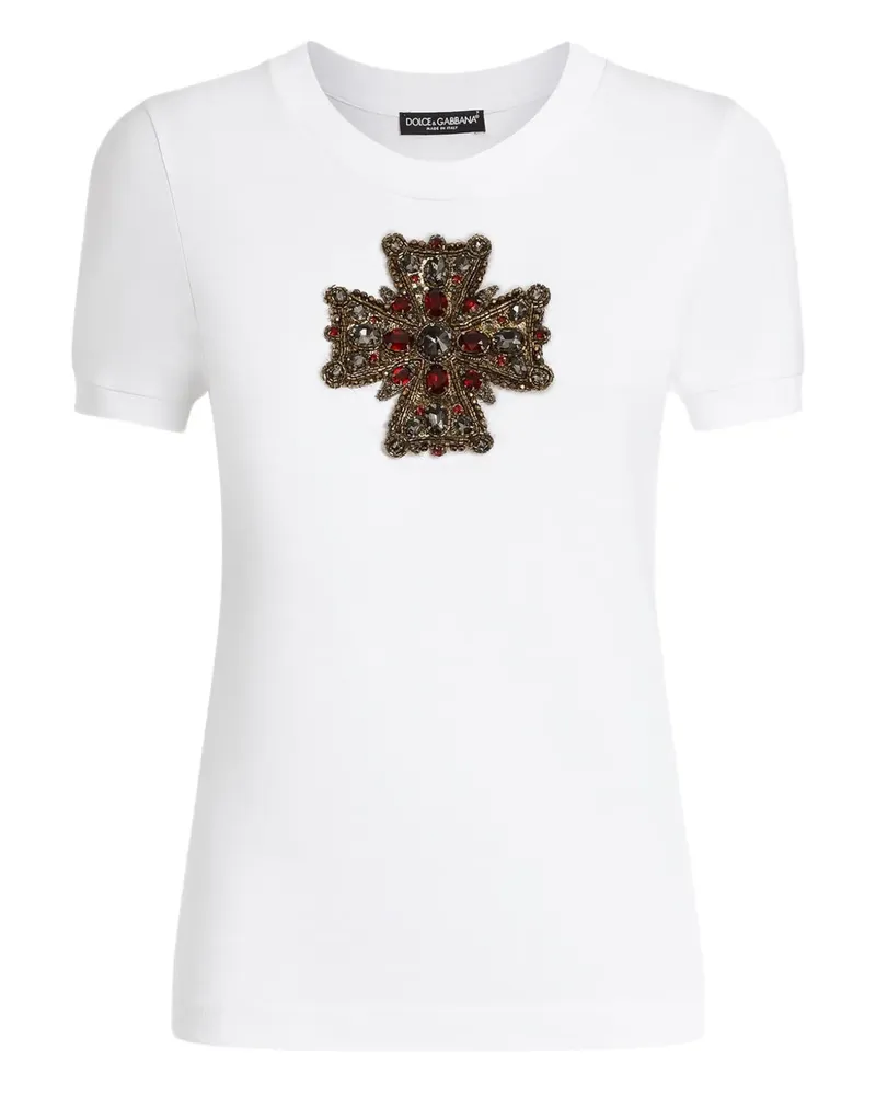 Dolce & Gabbana Cross T-Shirt - Weiß Weiß