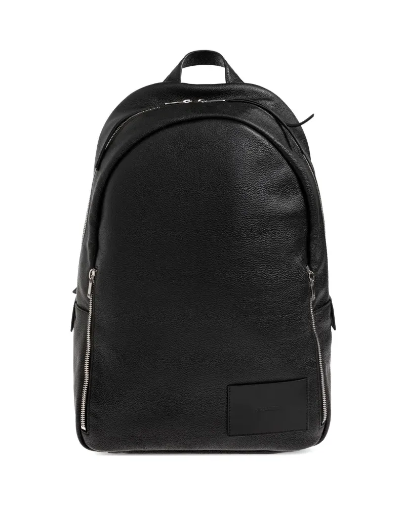Jil Sander logo-patch leather backpack - Schwarz Schwarz