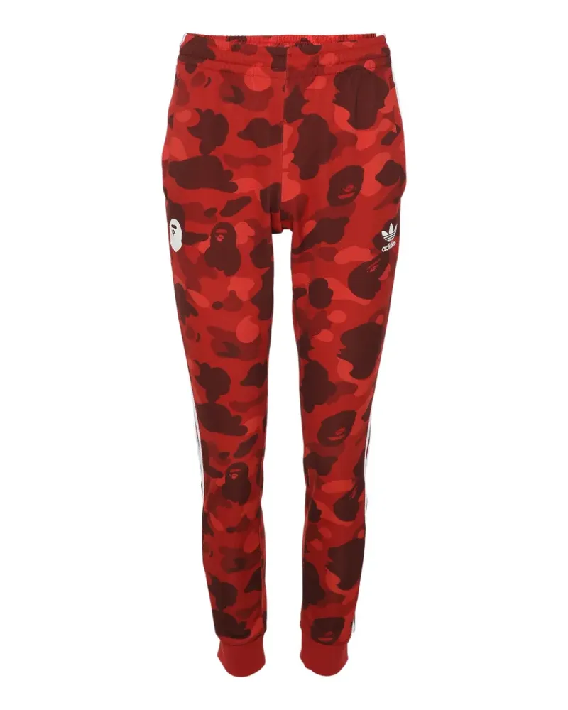 BAPE x Adidas camouflage-print track pants - Rot Rot