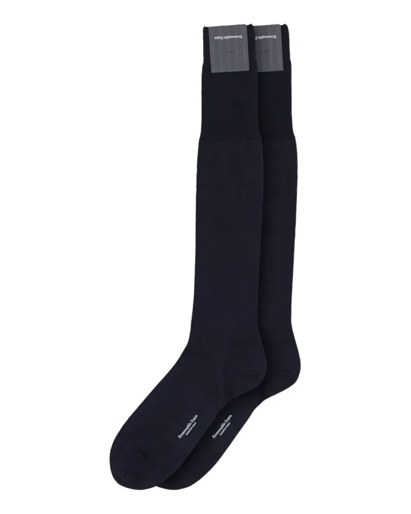 Ermenegildo Zegna Socken aus geripptem Strick - Blau Blau