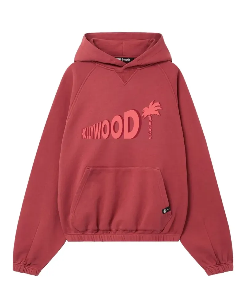 Palm Angels Sunset Blvd Hoodie mit Logo-Print - Rot Rot