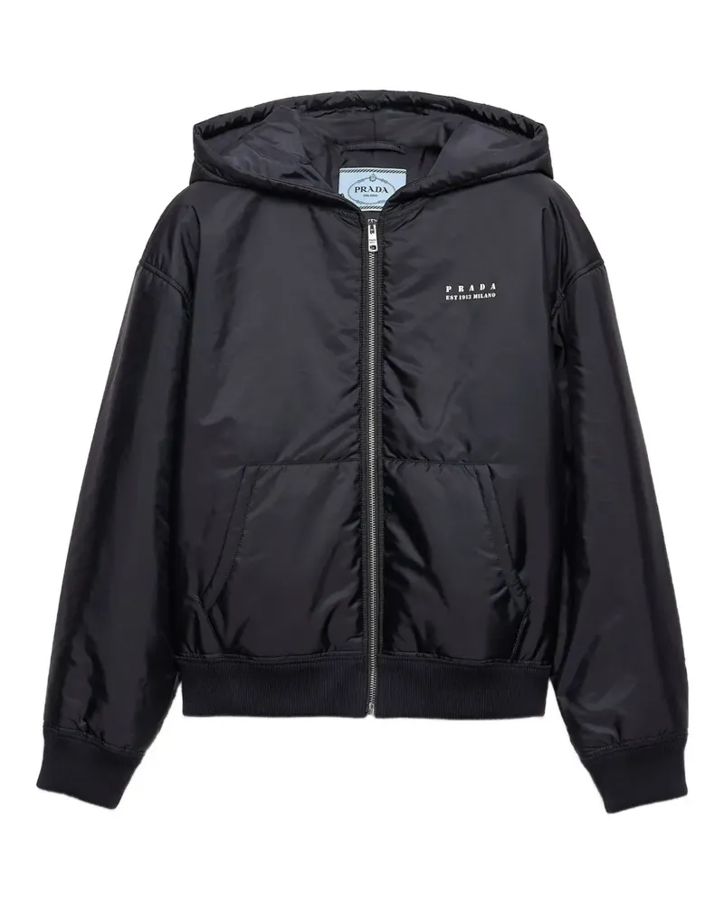 Prada Lightweight Re-Nylon Blousonjacke mit Kapuze - Blau Blau