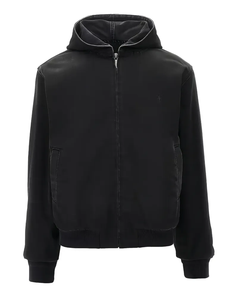 Gucci Kapuzenjacke mit Logo-Stickerei - Schwarz Schwarz