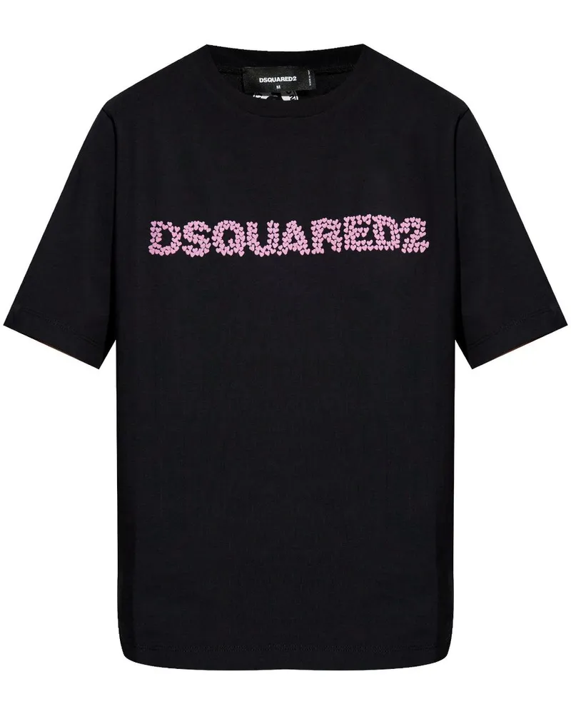 Dsquared2 T-Shirt mit Logo-Stickerei - Schwarz Schwarz