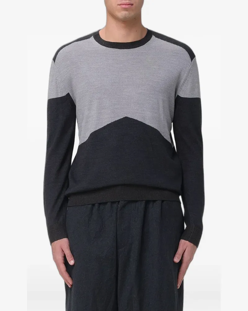 Emporio Armani colour-block V-neck sweater - Schwarz Schwarz