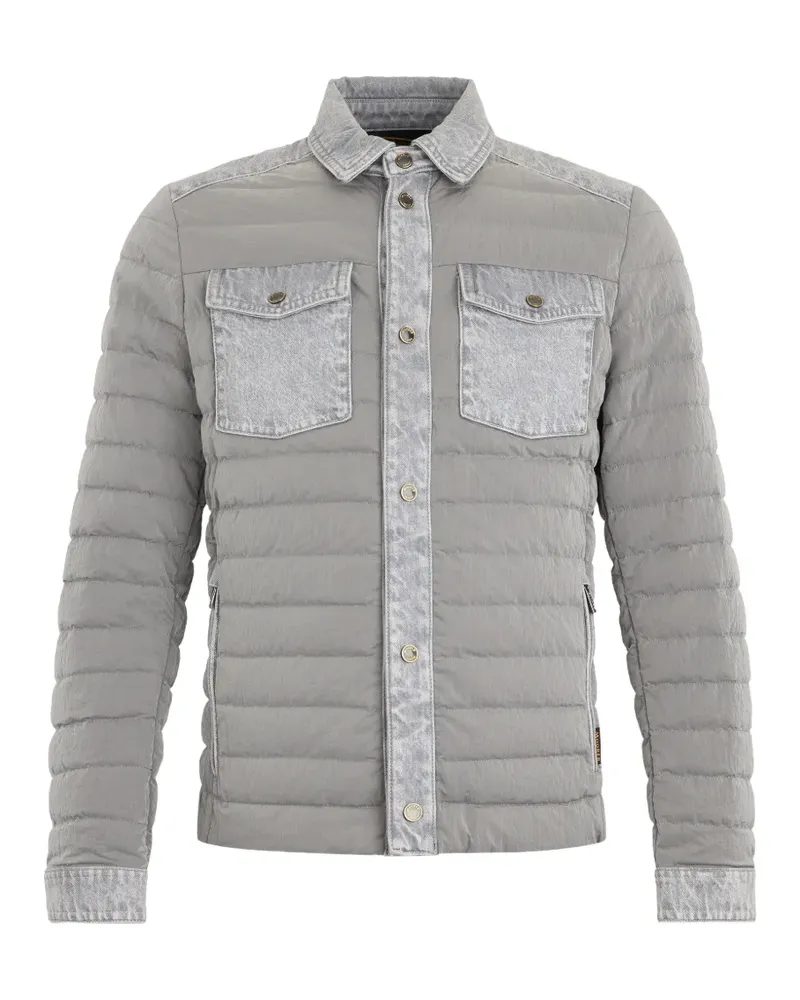 MOORER Gefütterte Crespi Hemdjacke - Grau Grau