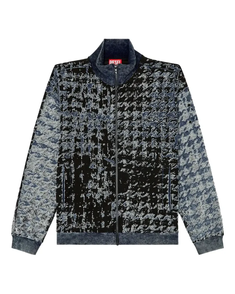 Diesel Bomberjacke mit Hahnentrittmuster - Blau Blau