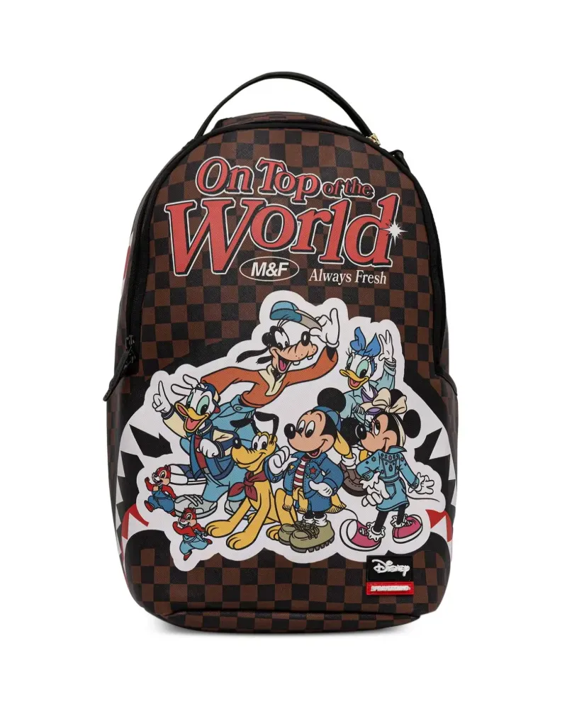 Sprayground Karierter Rucksack mit Disney-Print - Braun Braun