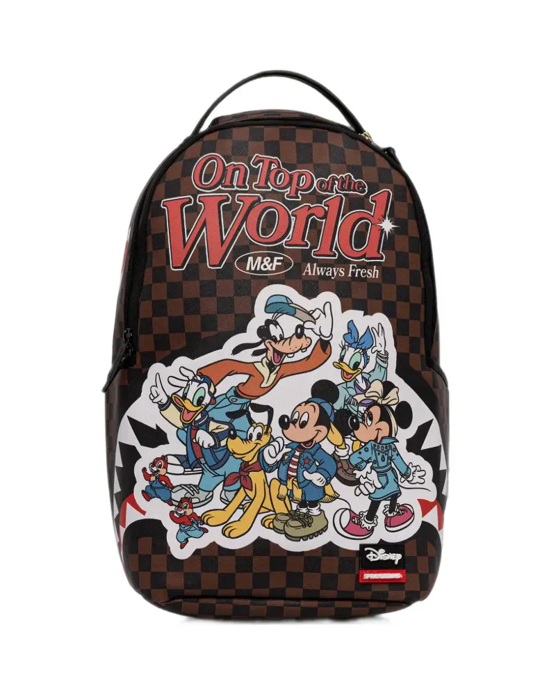 Sprayground Disney-character-print checkered backpack - Braun Braun